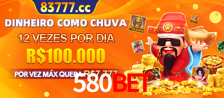 Banner do programa de recompensas Recomende para amigos do 580bet, detalhando os bônus por convidar amigos, com prêmios que chegam a R$288.888.