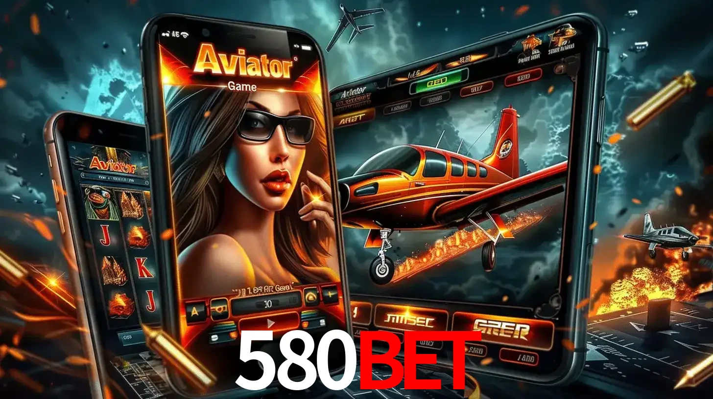 O popular jogo de apostas Aviator exibido em vários celulares e tablets, mostrando a interface emocionante e a ação de voo disponíveis para jogar agora no 580bet.