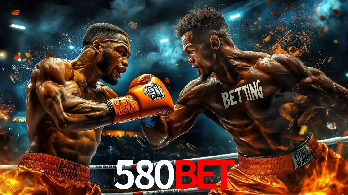 Dois boxeadores em uma luta intensa e explosiva, representando a adrenalina e as oportunidades de apostas em esportes de combate disponíveis na plataforma 580bet.